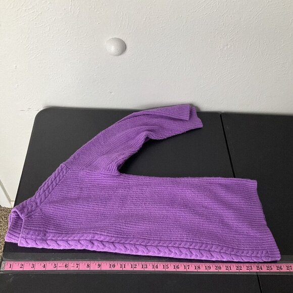 Talbots Sweater Women S Petite Purple Lamb's Wool Blend High Neck Knit Pullover - Picture 6 of 8